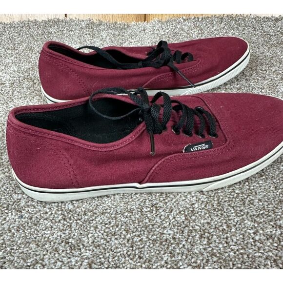 VANS Unisex Skate Sneakers Burgundy/Black Lace Up Low Top Men's 5.5‎ Women's 7 - Picture 3 of 6